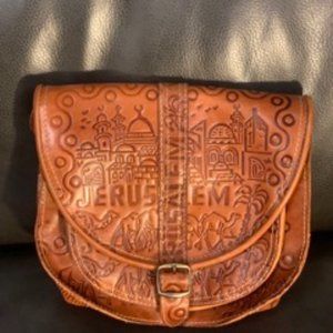 Engraved Handmade Leather Purse: Jerusalem